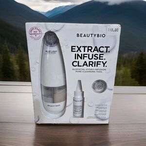 BeautyBio GLOFacial Hydro-Infusion Pore Cleansing Tool Blue LED NIB New Sealed